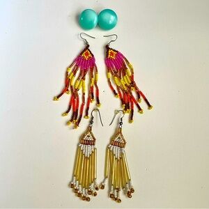 Bundle of Colorful Beaded Earrings